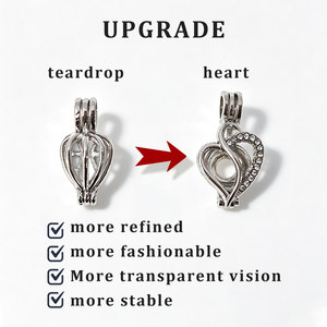 Boîte cadeau personnalisée pour bijoux en perles, collier double cœur avec huître à perle d'eau douce personnalisable, logo personnalisé pour femme, maman - Product Image 2