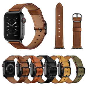Bracelet de montre en cuir de vache véritable, qualité vintage, cuir véritable de luxe, boucle à ardillon pour Apple Watch série 12 ultra 4 - Product Image 1