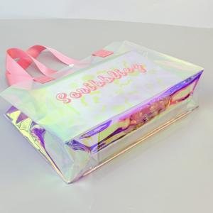 Sacs cadeaux en PVC holographique haut de gamme, emballage pour parfums et soins de la peau, sacs fourre-tout personnalisés pour les membres VIP de l'hôtel, foulard, <span class=keywords><strong>voile</strong></span> - Product Image 4