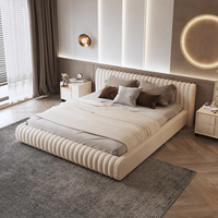 Lit plateforme king-size en tissu, style Mid-Century, sur mesure pour toute la maison, idéal pour chambre et villa, origine Chine, qualité supérieure