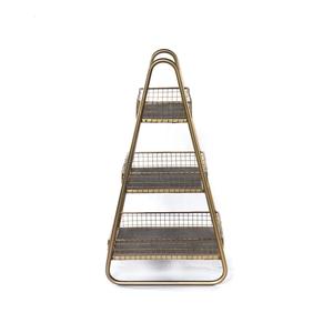 Vishwa Udhyog Modern 3 Tier Wire Basket Shelf Organizer Display <b>Rack</b> with Panel Design Rajasthan for Living Room <b>Kitchen</b> Counter - Product Image 3