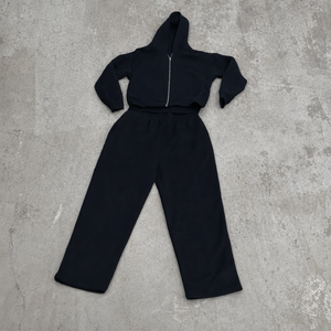 OEM Manufacturer Custom Heavyweight <b>Tracksuit</b> Streetwear Drop Shoulder Oversized Embroidery Zipper Hoodies Set - Product Image 1