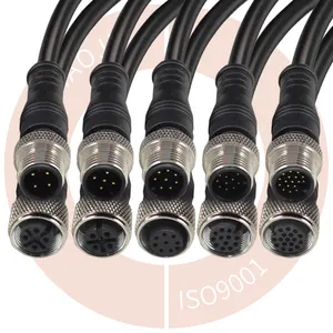 Cabo de montagem de cabo m12, cabo x d a código de sobremoldagem à prova d' água 3 5 17 8 pinos conector 12pin 5p 6 pinos 4pin sensor m12