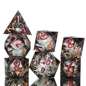 Set <span class=keywords><strong>di</strong></span> Dadi in Resina Liquida con Logo Personalizzato OEM ODM, Dadi Poliedrici con Bordi Affilati per Dungeons and Dragons, <span class=keywords><strong>Gioco</strong></span> da Tavolo, Vendita all'Ingrosso - Product Image 4