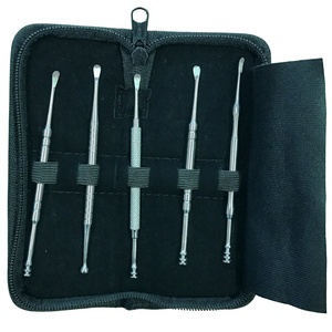 ASAP Dual-End Stainless Steel Hand Held Nail Pusher Set Reusable Five-Piece Manicure <b>Tool</b> Kit Cuticle Care <b>Ear</b> Wax Removal - Product Image 4