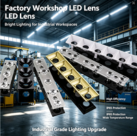 Module de lentille LED en PC de qualité optique à 91 % de transmittance élevée, étanche IP65, pour entrepôts industriels, usines et ateliers.