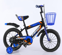 Vélo à quatre roues bleu pour garçons, uniquement B2B, 12-14-16-18 pouces, 2-12 ans, avec porte-bagages arrière et frein à câble en acier