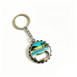 Vente en gros d'ouvre-bouteilles de style personnalisé pour plusieurs pays, Aruba, Bahamas, Phuket, <span class=keywords><strong>Venise</strong></span>, <span class=keywords><strong>île</strong></span>s Cayman, forme ronde, porte-clés - Product Image 1
