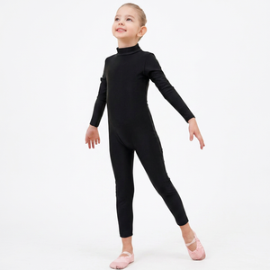 Leotardo de Spandex Unisex para Niños, Manga Larga, Cuello Alto, Traje de Cuerpo Entero para Danza, Entrenamiento, Gimnasia - Product Image 1