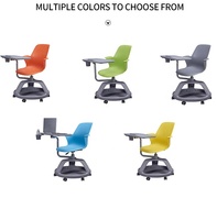Chaise de formation empilable en plastique PP pour élèves, salle de classe, bureau, base trépied, avec porte-gobelet pour écriture
