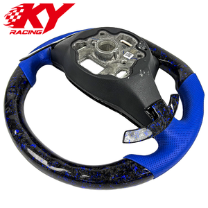 Volante personalizado de fibra de carbono forjado azul con LED RPM y levas de cambio para Volkswagen MK8 8.5 Golf GTI R ID4 2020-2026 - Product Image 3