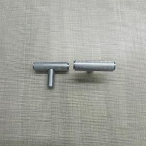 T Shaped Brass Cabinet Handles Minimalist Design Durable For <b>Wardrobe</b> Drawer Use Silver Color - Product Image 3