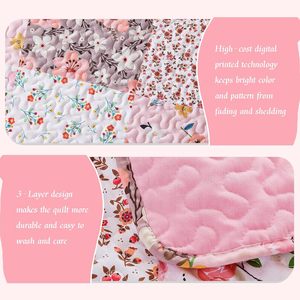 Pink Modern Reversible <strong>Patchwork</strong> Quilts Set 100% Polyester Woven Queen Twin Soft <strong>Bedding</strong> for Home Hotels - Product Image 5