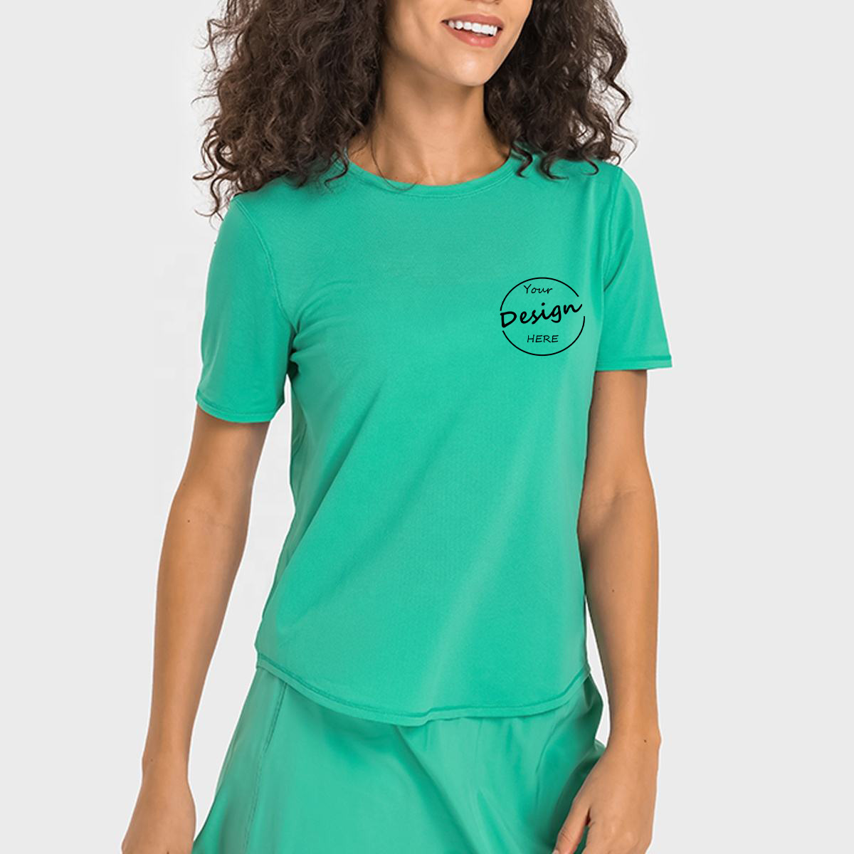New Arrived High Quality Women Sports Short Sleeves Crew Neck Breathable Sweat-wicking Loose Soft Fitness Yoga T Shirt Women