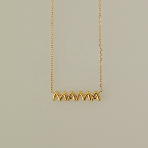 Collana con lettere personalizzate collana in oro Mama in acciaio inossidabile 18k placcato oro Mini lettere a bolle collana regalo per la <span class=keywords><strong>festa</strong></span> <span class=keywords><strong>della</strong></span> <span class=keywords><strong>mamma</strong></span> - Product Image 3