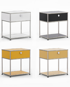 <strong>Yellow</strong> <strong>Bedside</strong> <strong>Table</strong>, Metal Stainless Steel Modular Furniture Storage Cabinet, Eco-friendly Cabinet, Customizable - Product Image 5