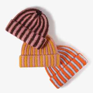 Nouveau bonnet en tricot épais à rayures vintage uniques, avec broderie 3D, motif <span class=keywords><strong>clown</strong></span> ludique, idéal pour l'hiver et les voyages - Product Image 3