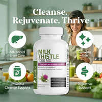 Kapsul Milk Thistle Silymarin Detoksifikasi Pembersih Suplemen Kesehatan Hati dengan Ekstrak Artichoke Bubuk Akar Bit
