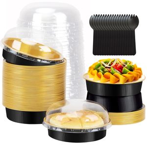 Vente en gros d'usine, moules à tarte ronds de 8 oz (215 ml), jetables, pour desserts, brownies, cupcakes, en aluminium - Product Image 1