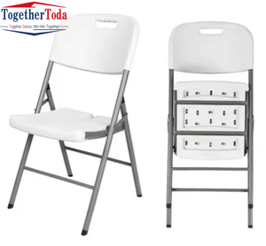 كراسي قابلة للطي للتأجير في الهواء الطلق، كراسي محمولة بيضاء من البلاستيك للحفلات والأعراس، كرسي راتنج قابل للطي للفعاليات - Product Image 6