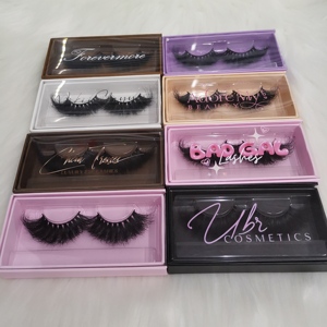 Boîte d'emballage pour cils cosmétiques en gros, faite à la main, super volumineuse, courbure D, 25 mm, cils en bande, cheveux humains, fournisseurs de cils 3D - Product Image 2