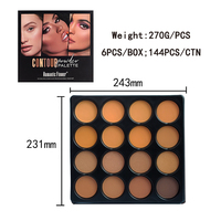 Logo privé vente en gros de cosmétiques de haute qualité poudre pressée 16 couleurs palette de contour maquillage pour les femmes noires