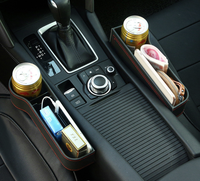 Nouveau luxe en cuir PU siège de voiture côté Gap Filler support de stockage téléphone porte-gobelet boîte de rangement organisateur de voiture
