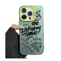 Étui pour téléphone portable en TPU argenté imprimé de lettres anglaises pour iPhone 8 X XR XS 11 12 13 14 15 16 Pro Max