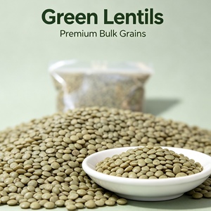 Venta al por mayor de lentejas verdes grandes orgánicas deshidratadas sin OMG de primera calidad con larga vida útil para cocinar y envasar, venta de fábrica - Product Image 2