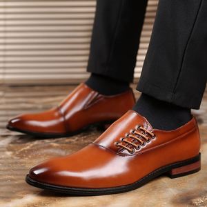 Zapatos de Vestir de Cuero para Hombre, Talla Grande, Suela Simple y Suave, Antideslizantes y Resistentes al Desgaste, con Cordones, Casuales - Product Image 6