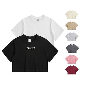High Quality Women's T-shirts 2024 Summer Girls <b>Crop</b> <b>Top</b> Custom Print Logo Cotton Sport Blank T Shirt <b>Crop</b> <b>Top</b> for Women - Product Image 1