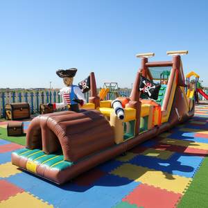 Parcours d'obstacles <span class=keywords><strong>gonflable</strong></span> <span class=keywords><strong>pirate</strong></span> très populaire en PVC durable, <span class=keywords><strong>jeu</strong></span> sportif pour enfants et adultes, idéal pour la location commerciale - Product Image 1