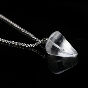 Pierre Naturelle Cristal Reiki Guérison Sculpté Clair Quartz Pendule Pendentif En Gros Pour La Divination - Product Image 4