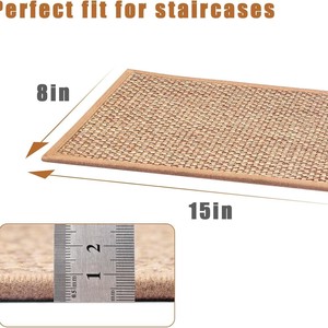 Tapis d'escalier en faux lin de style <span class=keywords><strong>japonais</strong></span>, auto-adhésif, sans adhésif, couleur unie, lavable en machine, autocollant pour marche - Product Image 2