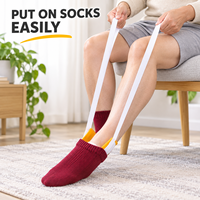 Nouvel article le plus vendu : Aide à la mise de chaussettes en plastique, conception à trois doigts, sans se pencher, pour seniors et femmes enceintes