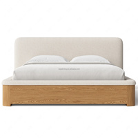 Cama King Size de Madera Tapizada de Lujo Sageliving con Mesitas de Noche, Estructura de Cama King Size, Muebles de Dormitorio Personalizables
