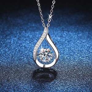 <span class=keywords><strong>Collana</strong></span> Semplice in Ottone <span class=keywords><strong>con</strong></span> Glitter e Zirconi, Taglio Brillante, Placcata in Oro 18K per Donne, Ideale per Matrimoni - Product Image 6