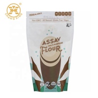 Sacs de farine de maïs en plastique, sac d'emballage alimentaire de farine de maïs/manioc/blé avec fermeture éclair