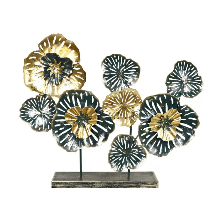 Wholesale Nordic Gold Flower Crafts Decor Living Room Table Decoration Ornaments Metal Art