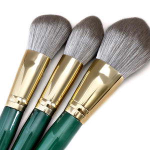 Vente Directe Usine - Lot de 10 Pinceaux Éventail Faits Main en Poils Synthétiques, Poils Doux pour Application Précise de Fard à Joues et Correcteur - Product Image 2