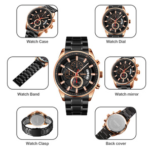 Men's round chronograph <b>watch</b> Luxury stainless steel wristwatch 30M waterproof quartz <b>watch</b> - Product Image 3