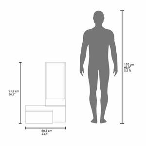 Table de toilette murale en MDF de style nordique avec tiroir pour couloir, studio, coiffeuse blanche avec étagères pour adultes - Product Image 6