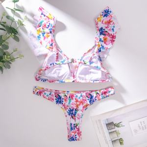 Maillot de bain tendance pour la plage, personnalisable avec logo, taille haute, string, bikini à nouer, maillot de bain une pièce uni/imprimé/à pois, taille XL - Product Image 5