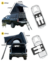 Tente de toit personnalisée en alliage d'aluminium imperméable pour 2-3 personnes, pour SUV, véhicule tout-terrain, pick-up, y compris échelles et poteaux