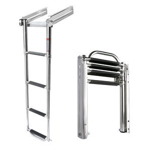 Échelle d'Embarquement Rétractable à Quatre Sections Antidérapante en Acier Inoxydable Accessoire de Quincaillerie Marine pour Yacht Bateau à Moteur Bateau en Fibre de Verre - Product Image 3