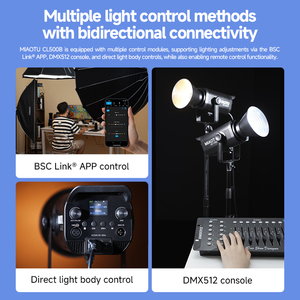 Miaotu cl500b công suất cao ánh sáng liên tục chỉ số kết xuất màu cao 2700-6500K Hỗ trợ bộ điều khiển DMX chiếu sáng điện thoại di động - Product Image 6
