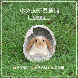 Cama para Mascotas Hecha a Mano, Tejida, Resistente a Mordeduras, de Hierba de Montaña, 28x26, Rectangular, con Patrón Sólido - Product Image 4