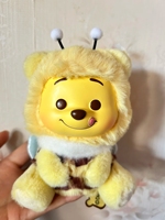 100% Original Cartoon 9PCS/Boîte Miniso Winnies the Poohs Naughty Party Series Pendentifs en vinyle et peluche Boîtes mystères Porte-clés suspendus