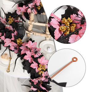 Guirlande en rotin Zongwang pour Halloween, feuilles violettes et noires, 6 pieds, décoration pour la maison, la fenêtre, les fêtes - Product Image 2