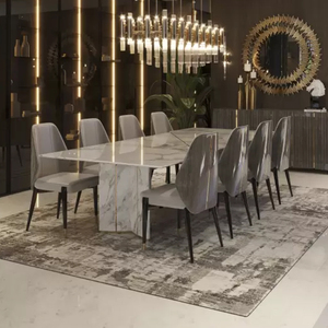 Luxury Designer High Quality Fashion Simple <strong>Dining</strong> Tables <strong>White</strong> Marble Rectangular <strong>Dining</strong> Table <strong>Set</strong> - Product Image 5